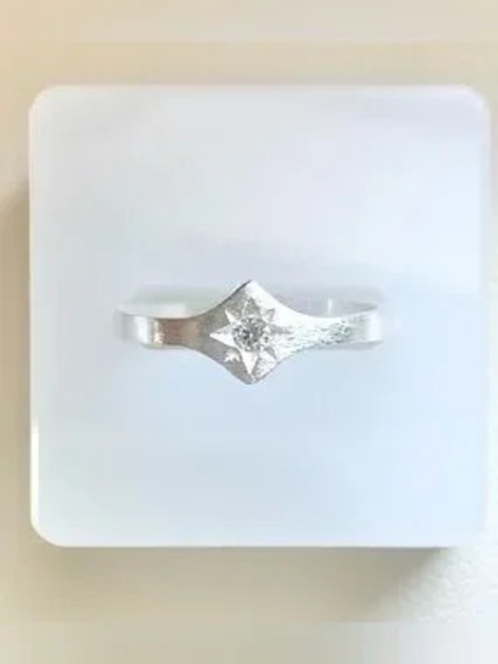 Silver CZ Diamond Accent Star Ring